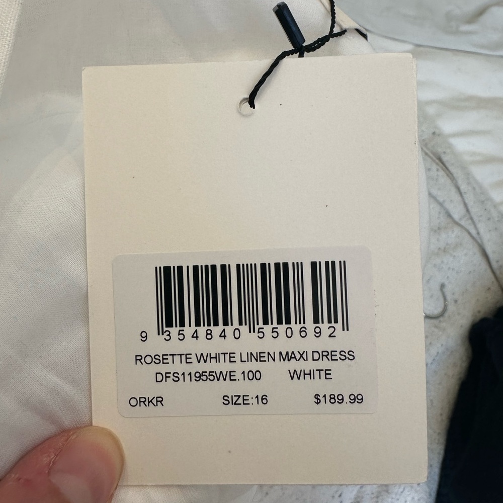 DISSH rosette white linen maxi dress NWT by - Picture 4 of 4